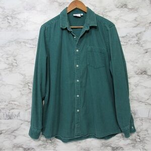 ASOS Design Green Corduroy Button Down Long Sleeve Shirt Size XL